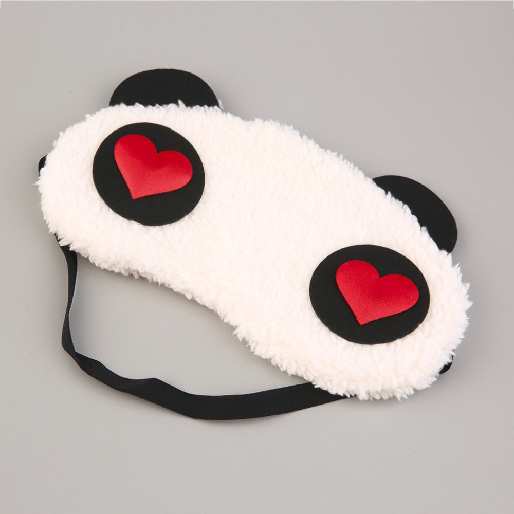 Cute Plush Panda Face Eye Travel Sleeping Mask Soft Eye Mask Blindfold Eyeshade Portable Sleep Eye Cover Health Care hot